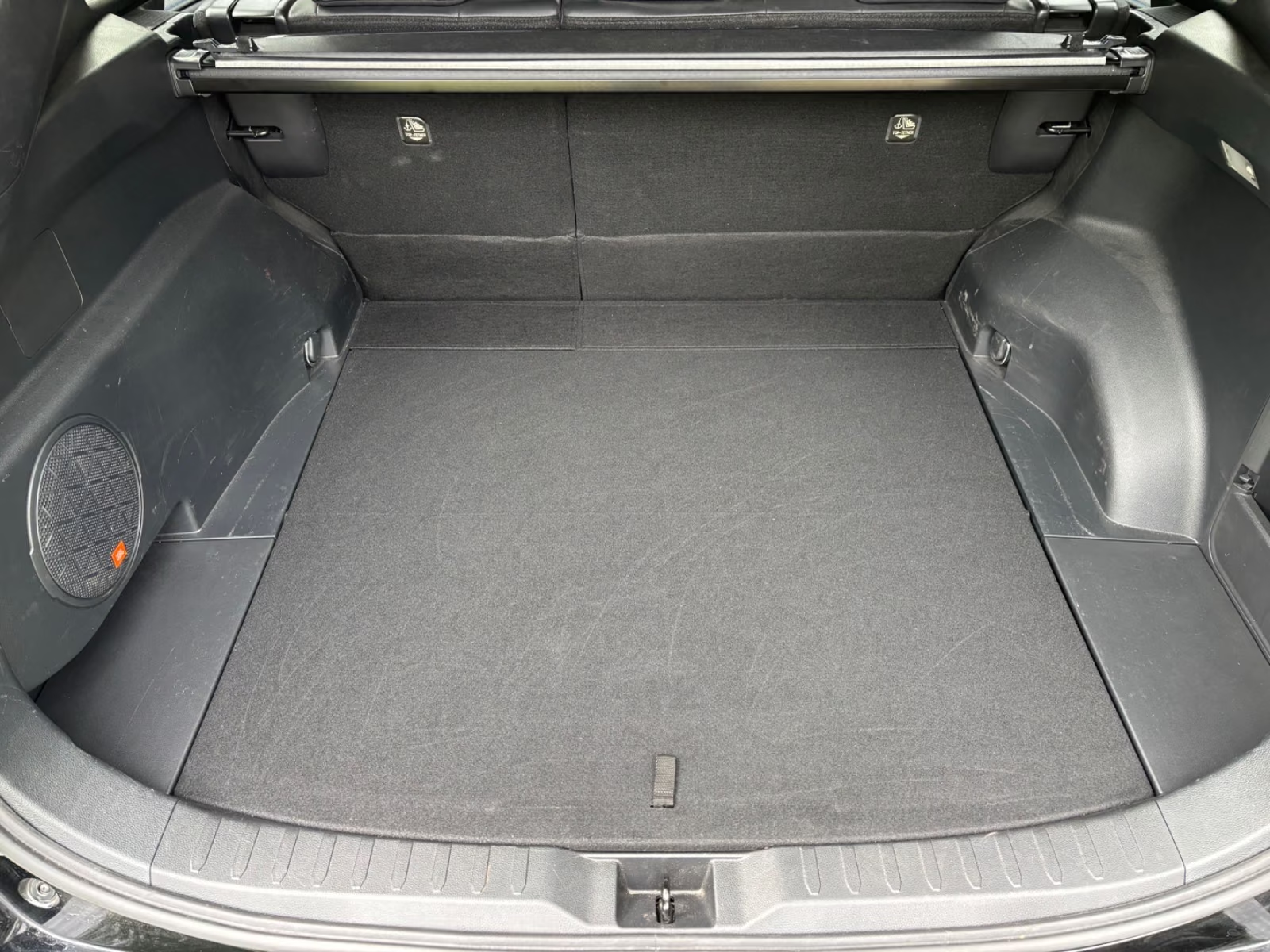 Luggage compartment of the Toyota RAV4 Hybrid with protective boot liner.