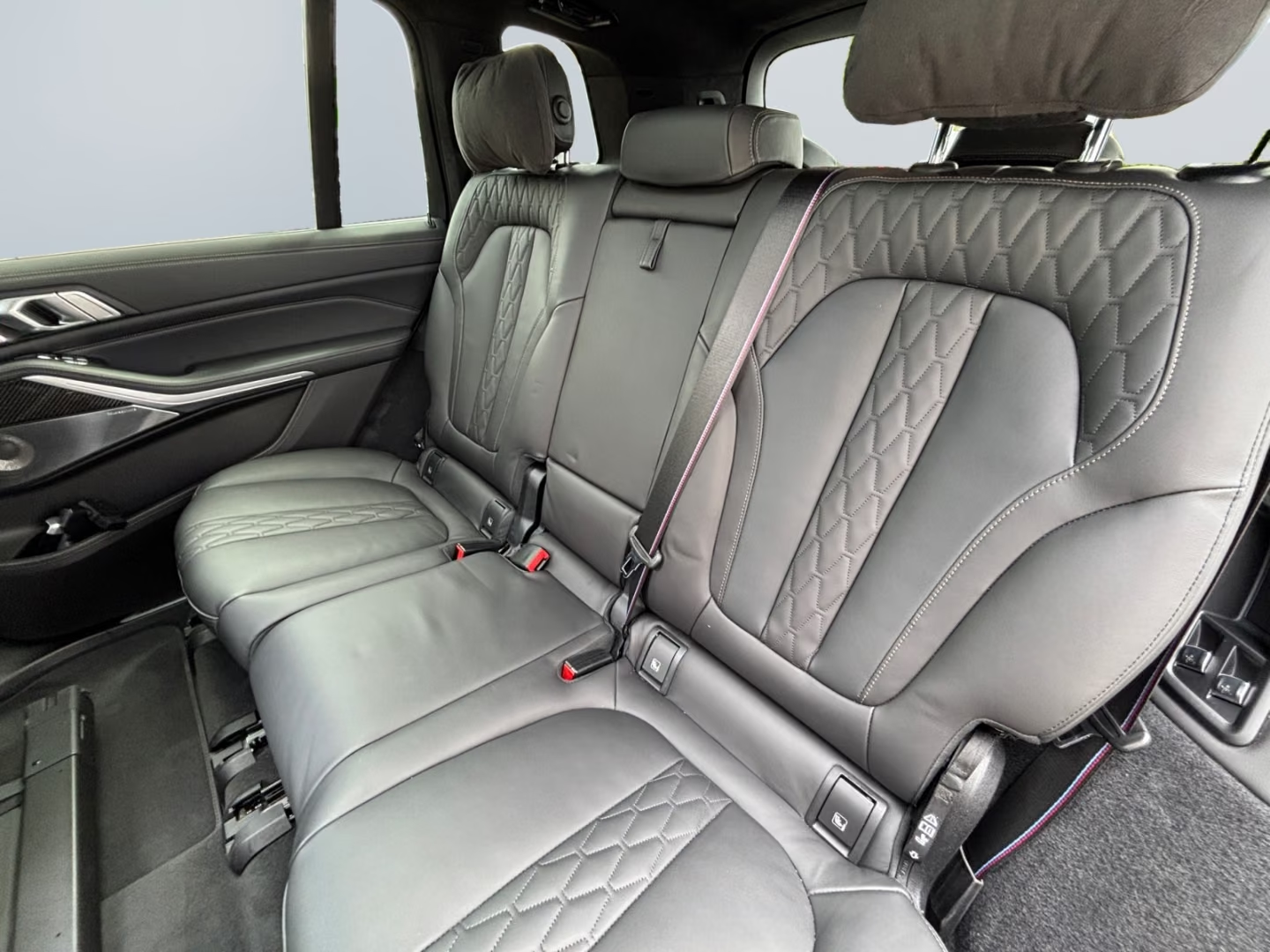 Second-row quilted leather seats in the BMW X7.