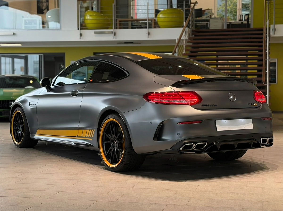 Mercedes-AMG C 63 S Coupé rear three-quarter view
