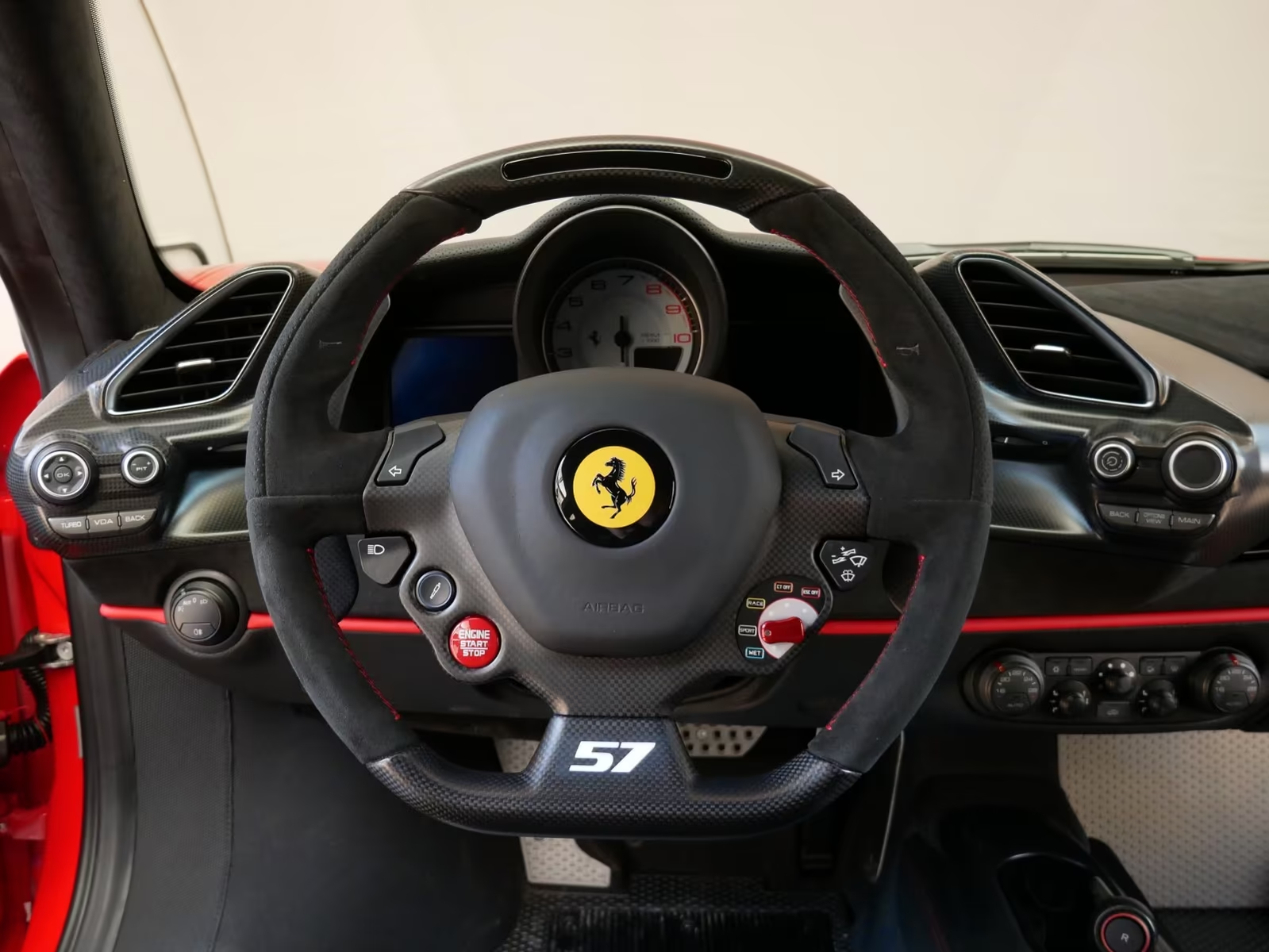 Ferrari 488 Pista Piloti #57 2019 — carbon steering wheel with 57 lower rim