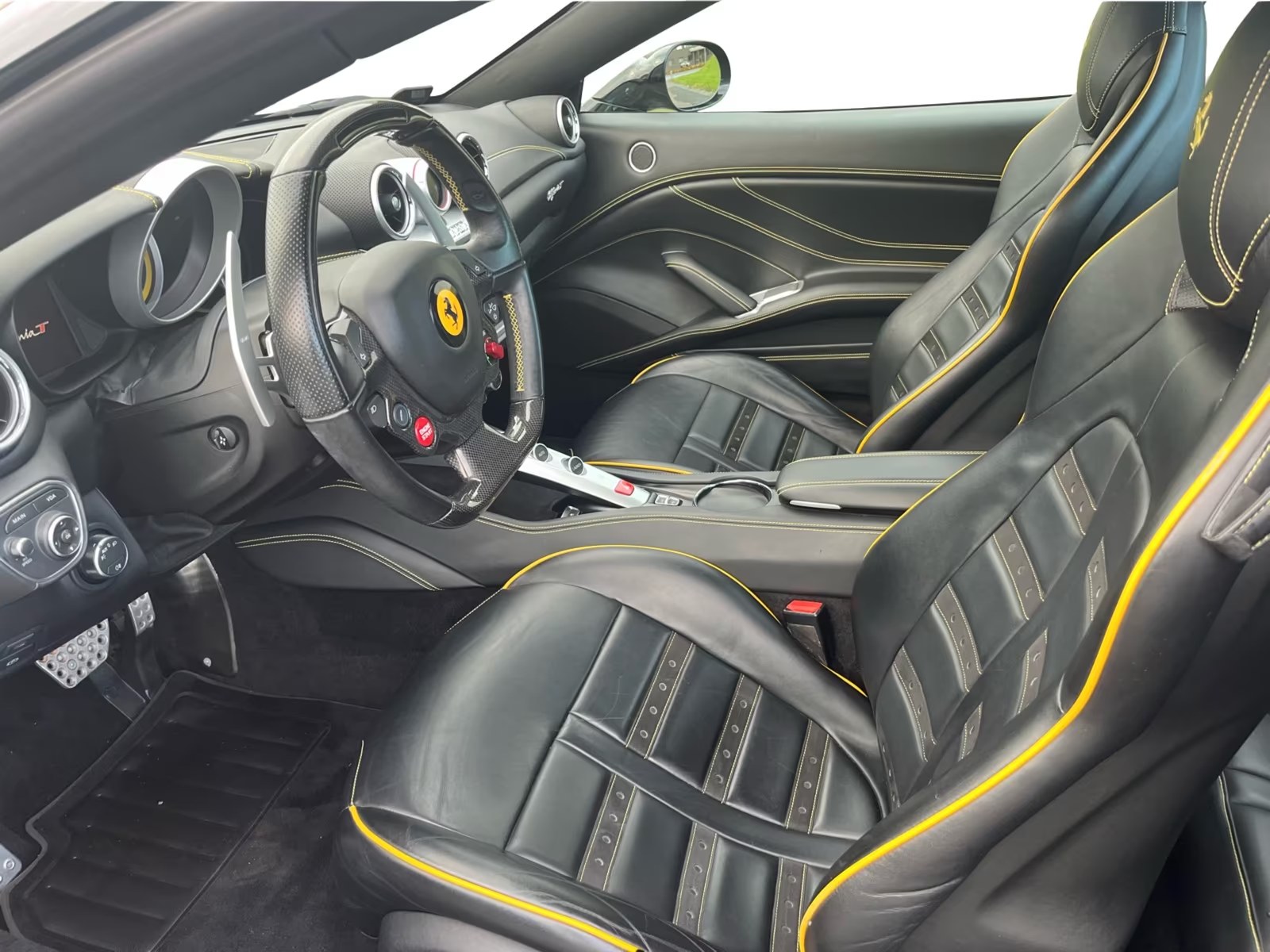 Ferrari California T black leather interior and dashboard