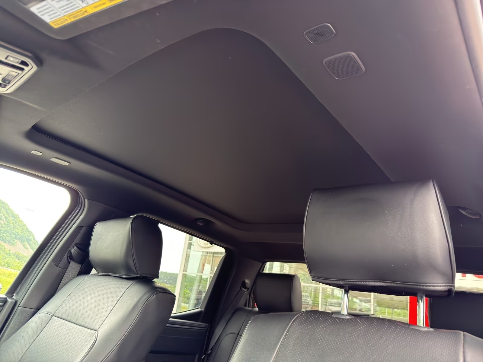 Panoramic roof and headliner of the Toyota Tundra Platinum.