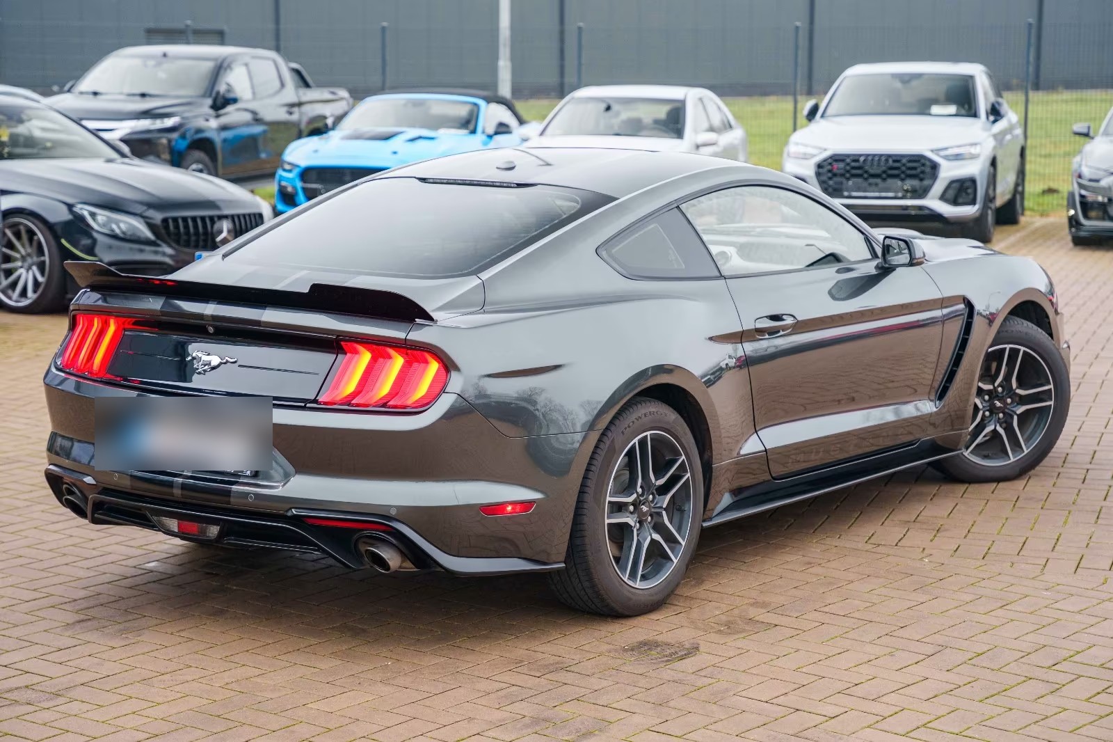 Ford Mustang Fastback rear view with LED tail lights