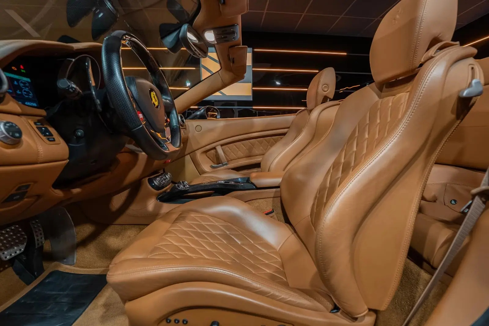Ferrari California cockpit and Cuoio leather seats