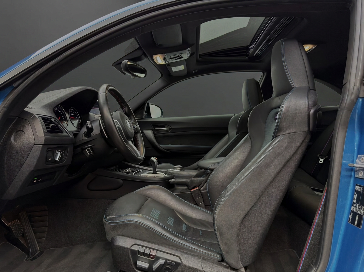 BMW M2 Competition — black leather M sport seats